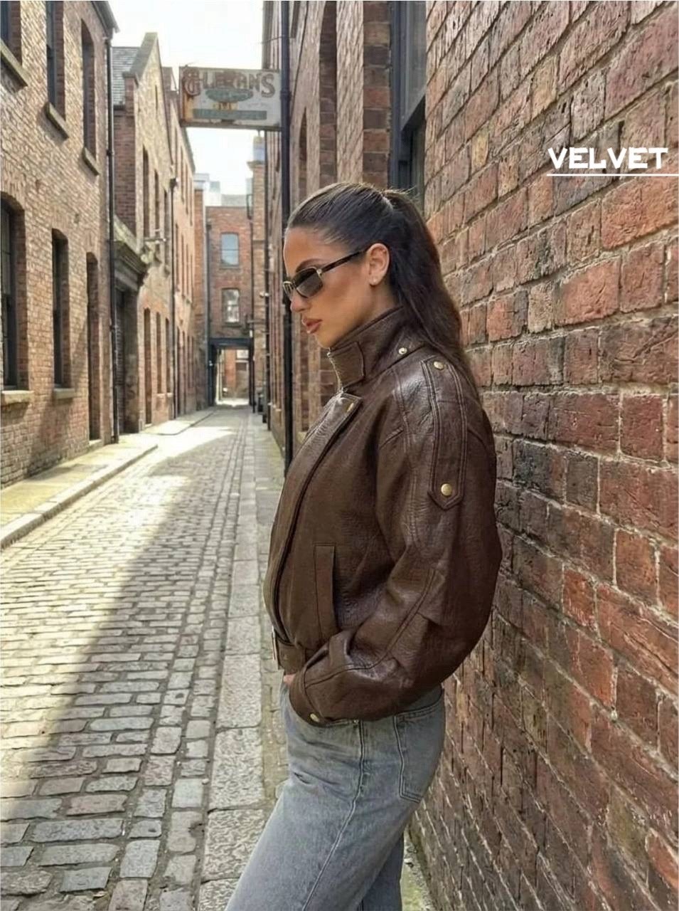 куртка бомбер оверсайз кожаная c&c fashion,кожаный бомбер демисезонный куртка оверсайз осенний,кожаная женская куртка,куртка кожаная,куртка бомбер