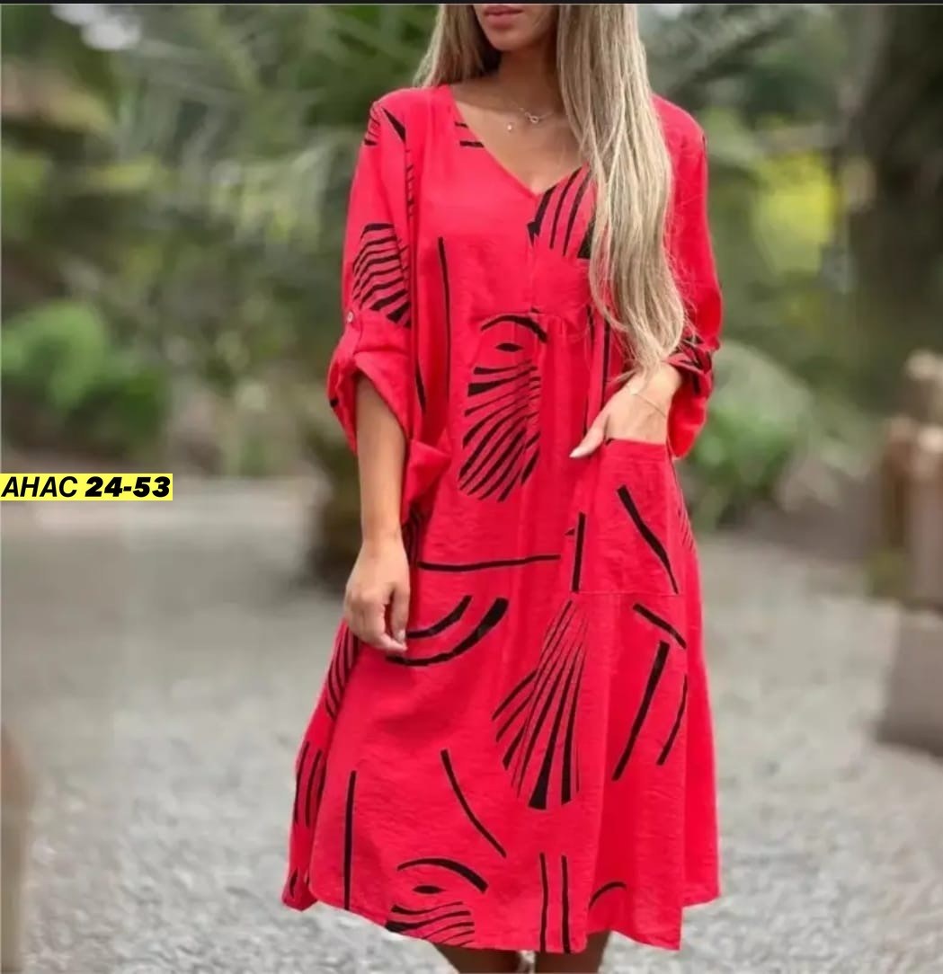 платье стильное летнее,летнее женское платье,платье женское красное,женское свободное платье,платье женской