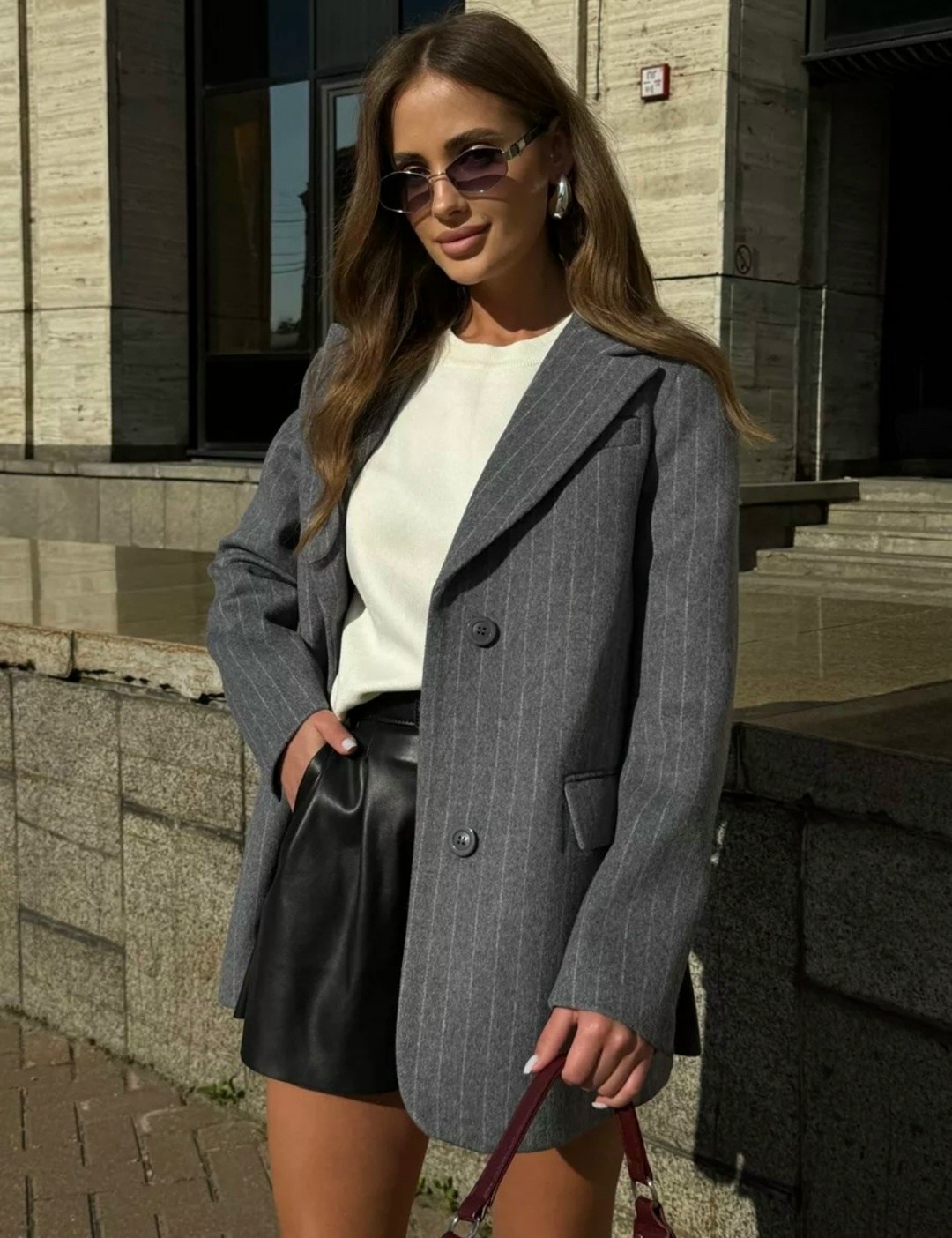 пальто пиджак демисезонное onebyone цвет серый,полупальто пиджак,серое пальто,пальто пиджак,пиджак-пальто прямого кроя в сером цвете