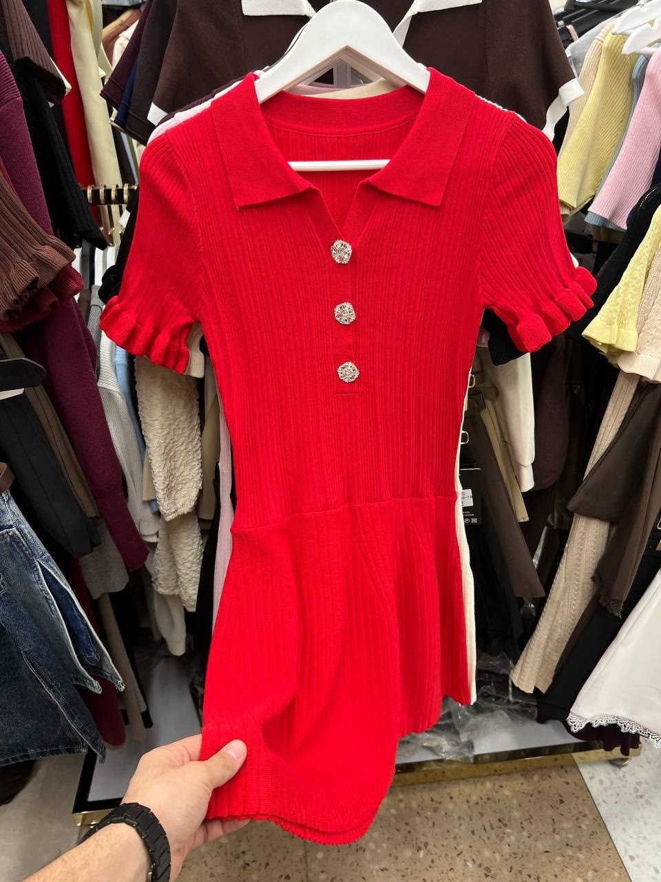 платье трикотажное женское,трикотажное платье,трикотажное платье с воротником,женское платье,вязаное платье женское