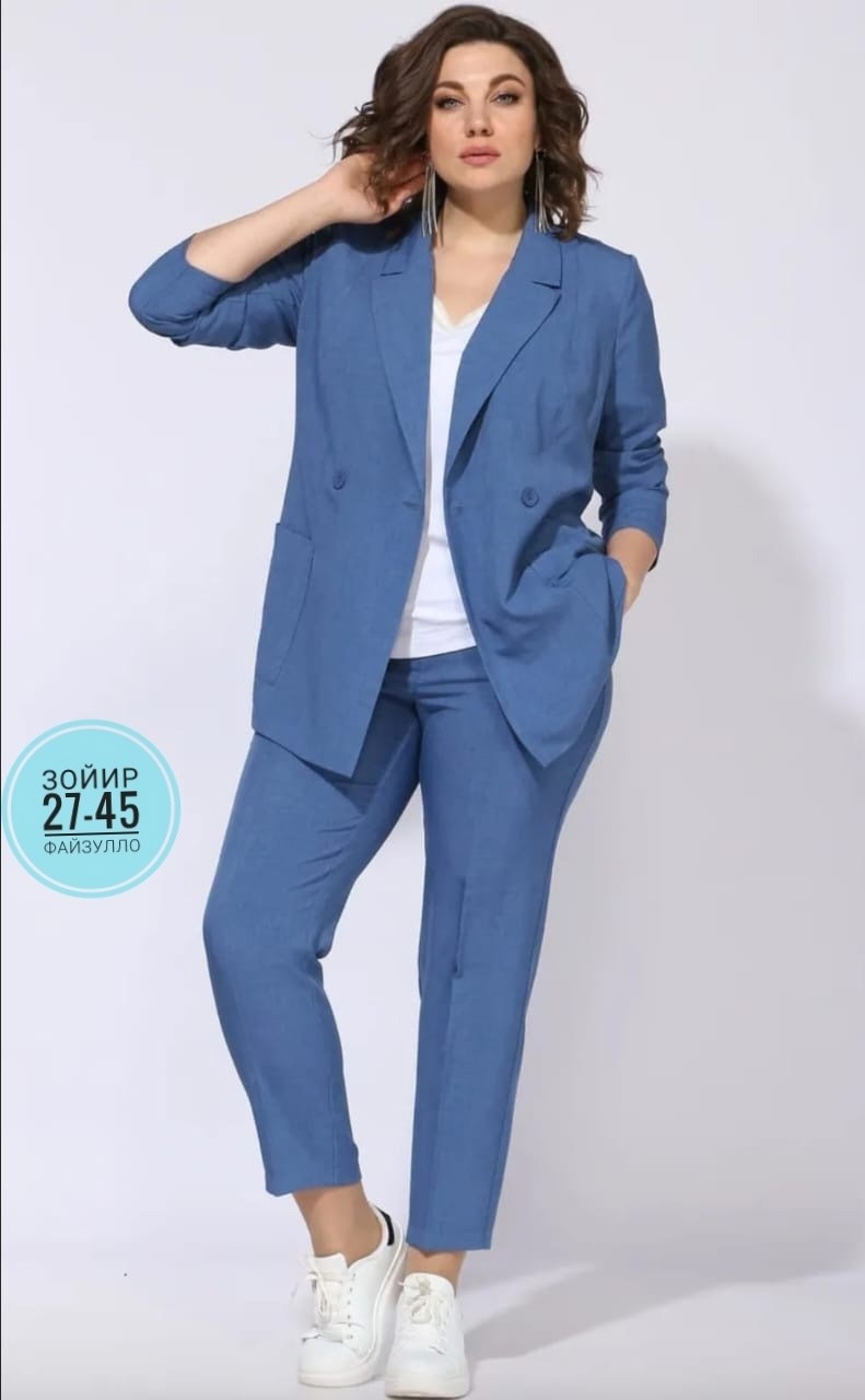 брючный костюм женский,голубой брючный костюм женский,костюм с брюками,костюм женский брючный двойка,элегантный брючный костюм