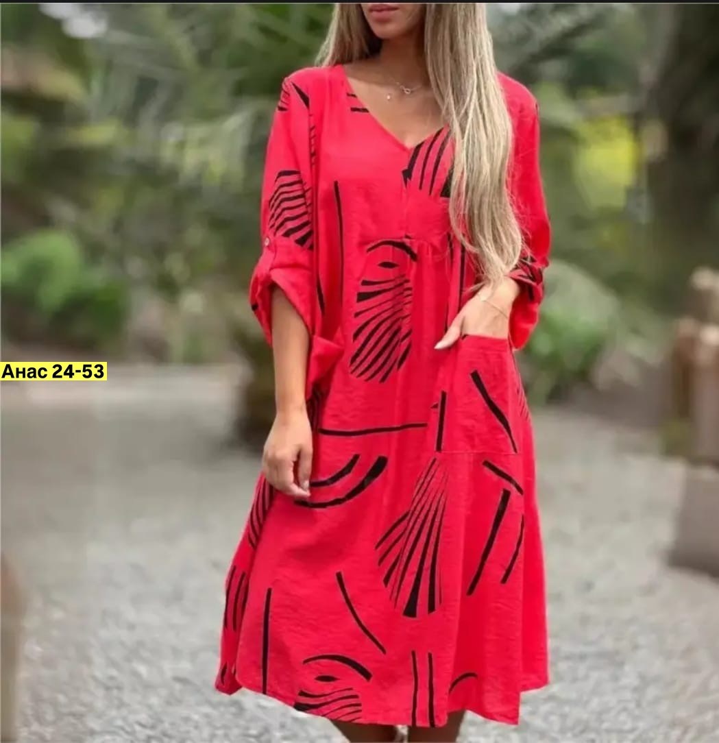 платье стильное летнее,летнее женское платье,платье женское красное,женское свободное платье,платье женской