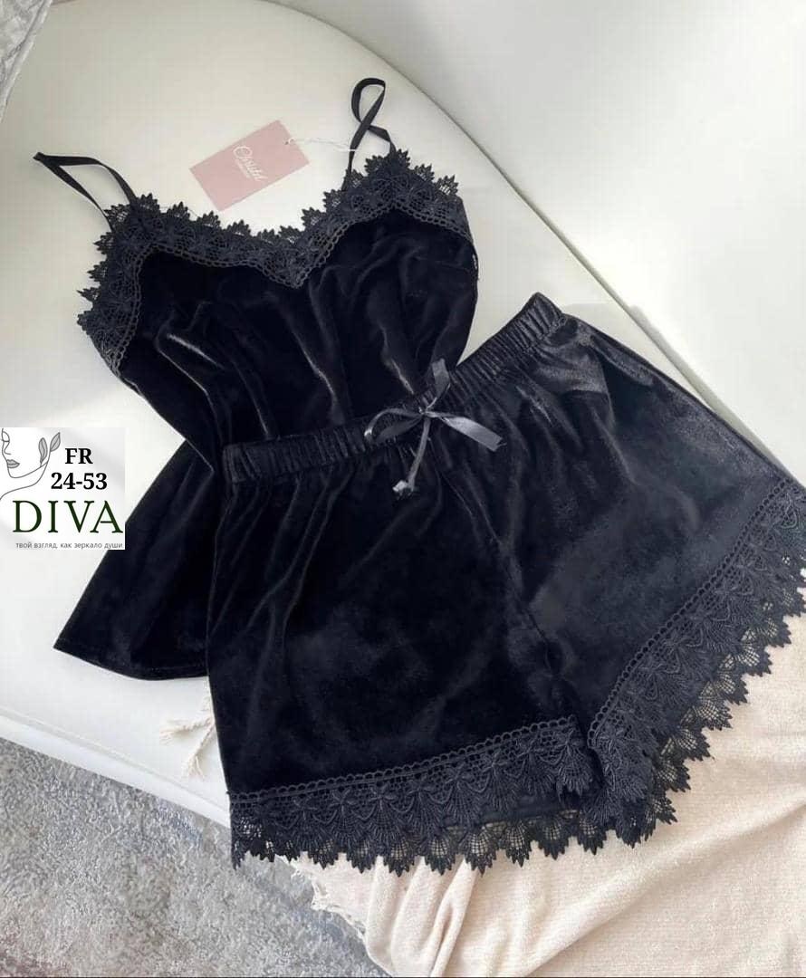 пижама женская,пижама велюр,пижама из бархата,пижама женская с шортами велюровая christel,пижама с кружевом
