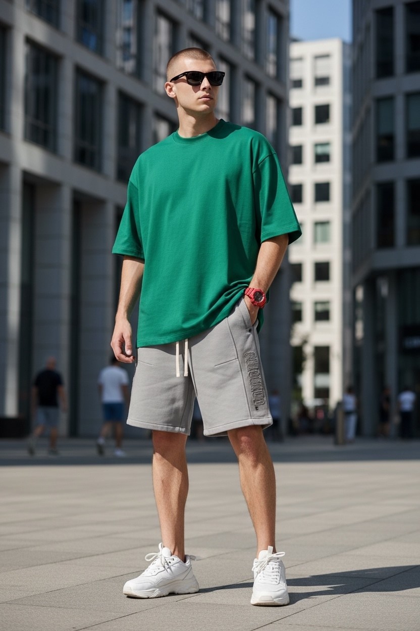 футболки мужские,оранжевая футболка,мужские шорты,мужская мода,оранжевые шорты