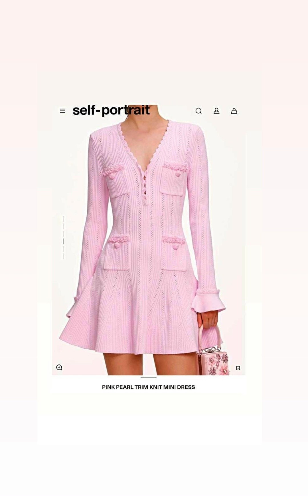 self-portrait long-sleeved dress women's pink,self-portrait short-sleeved dress women's pink,платья вязаная,трикотажные костюмы,розовое платье