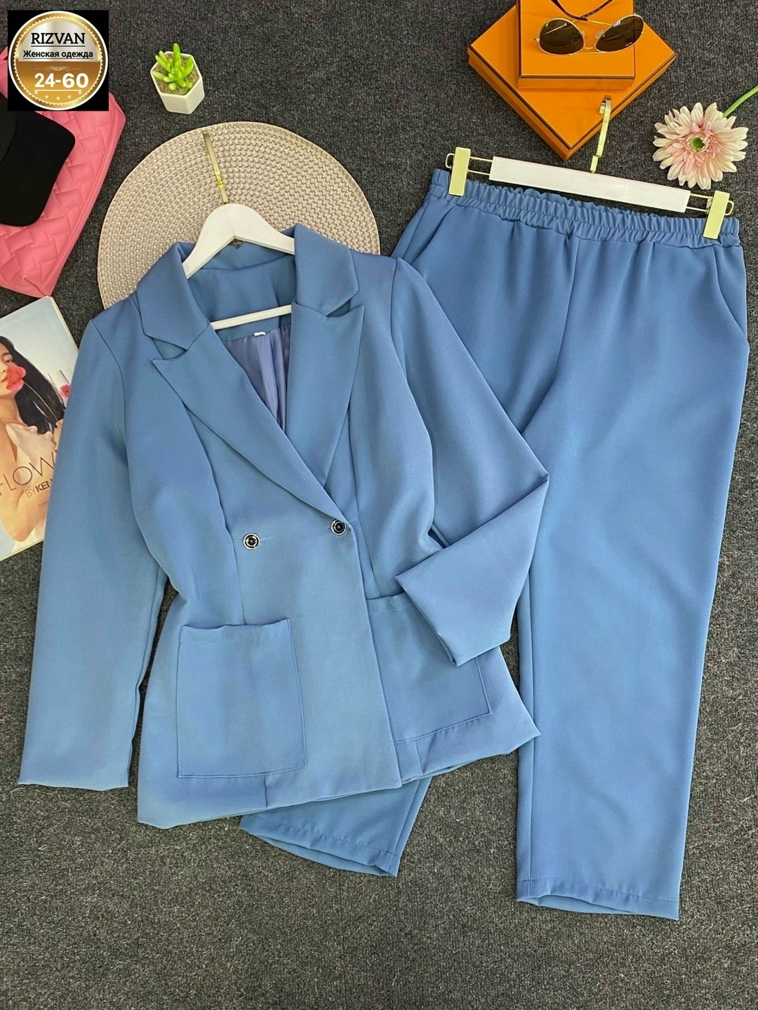 брючный костюм,брючный костюм anastasia mak 1053а мятный,костюм женский,брючный костюм anastasia mak 1175 мятный,брючный костюм anastasia mak 603а салатовый двойка зеленый размер 58