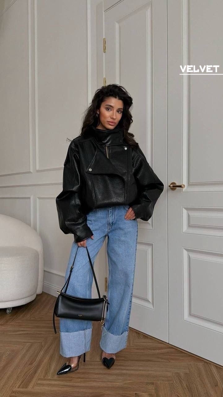 куртка бомбер оверсайз кожаная c&c fashion,кожаный бомбер демисезонный куртка оверсайз осенний,кожаная женская куртка,куртка кожаная,куртка бомбер