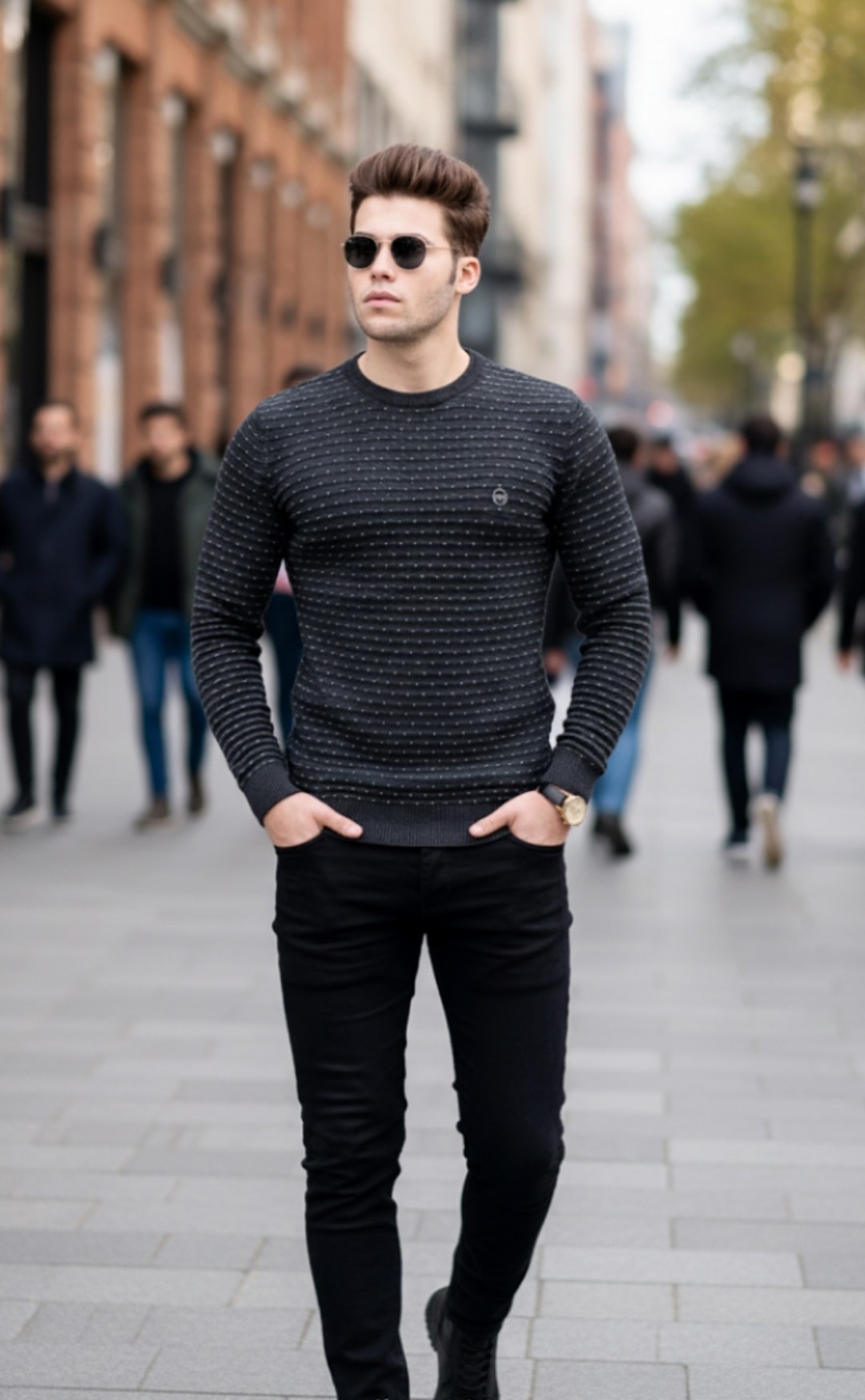 свитер madmext антрацит,мужской свитер,свитер madmext,свитер пуловер,пуловер мужской