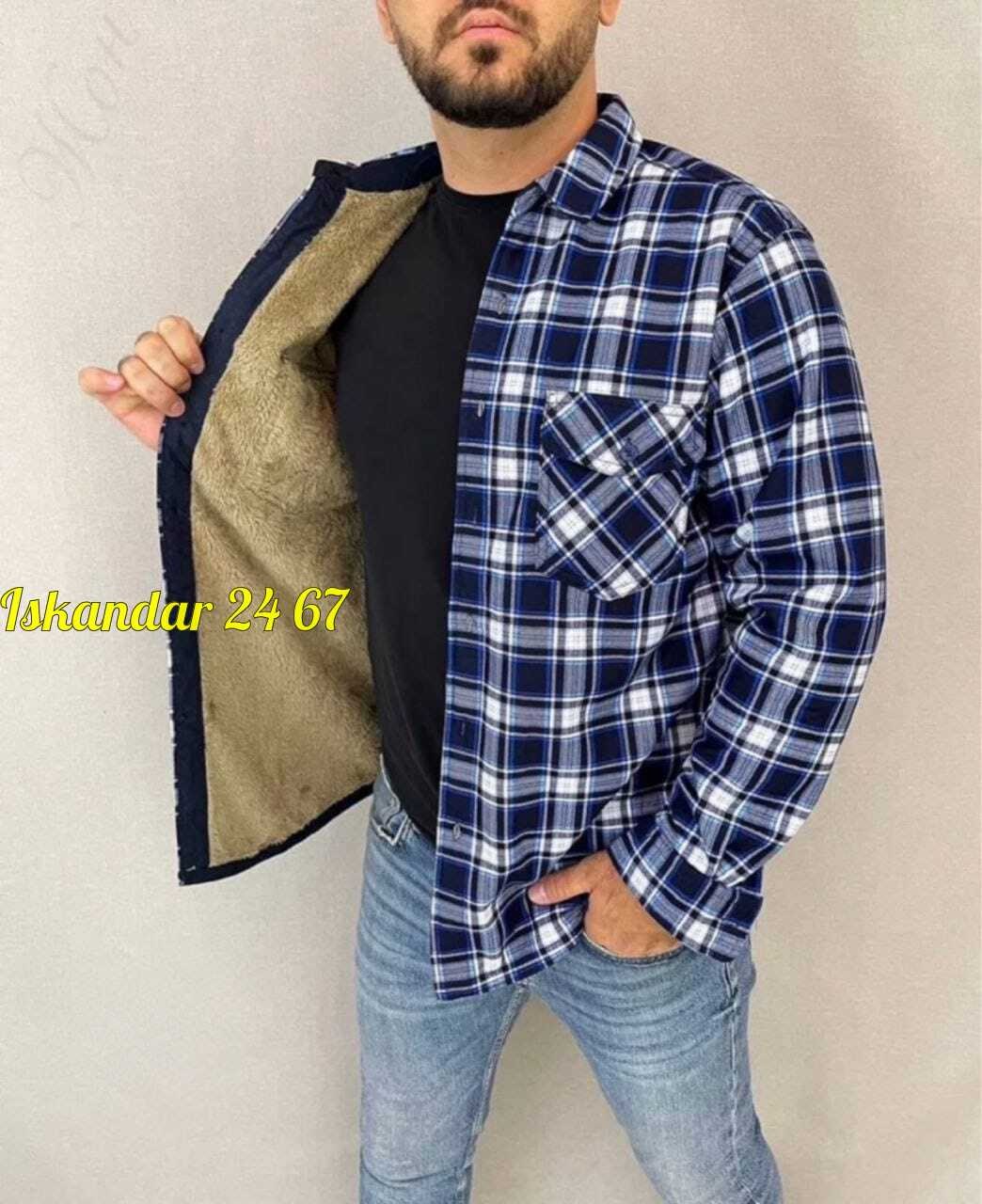 рубашка теплая на флисе,рубашка на меху,мужская клетчатая рубашка,рубашка мужская утепленная,рубашка в клетку теплая h&h fashion