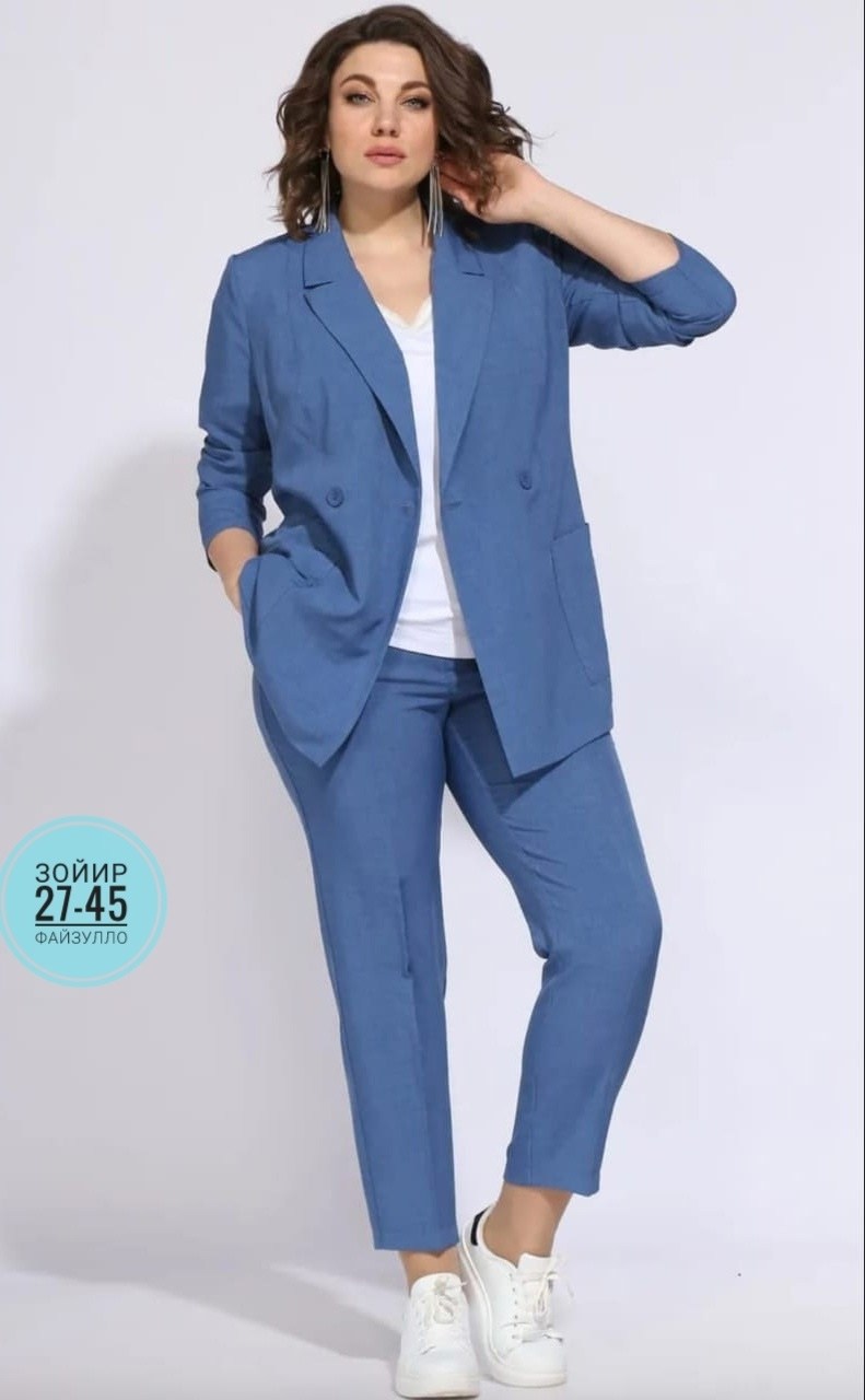 брючный костюм женский,голубой брючный костюм женский,костюм с брюками,костюм женский брючный двойка,элегантный брючный костюм
