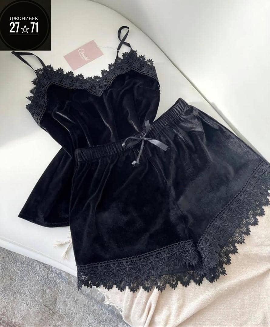 пижама из бархата,пижама женская комплект,пижама велюр,пижама женская с шортами велюровая christel,пижама женская велюр