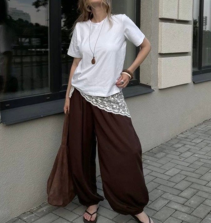 брюки в стиле бохо,брюки свободные,брюки бохо,модные брюки,брюки льняные