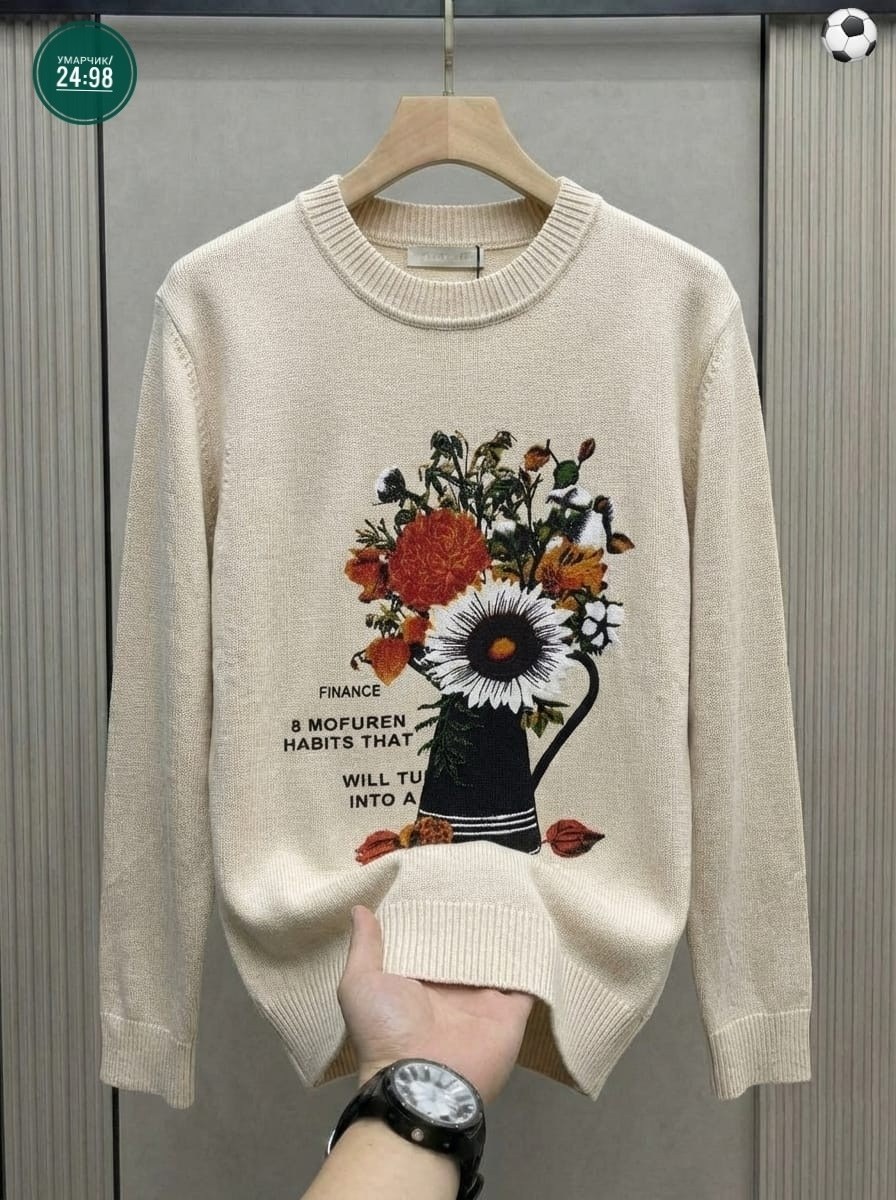 свитер с вышивкой,свитер дольче габбана женские,джемпер с вышивкой,вышивка на толстовке,свитер с цветочной вышивкой