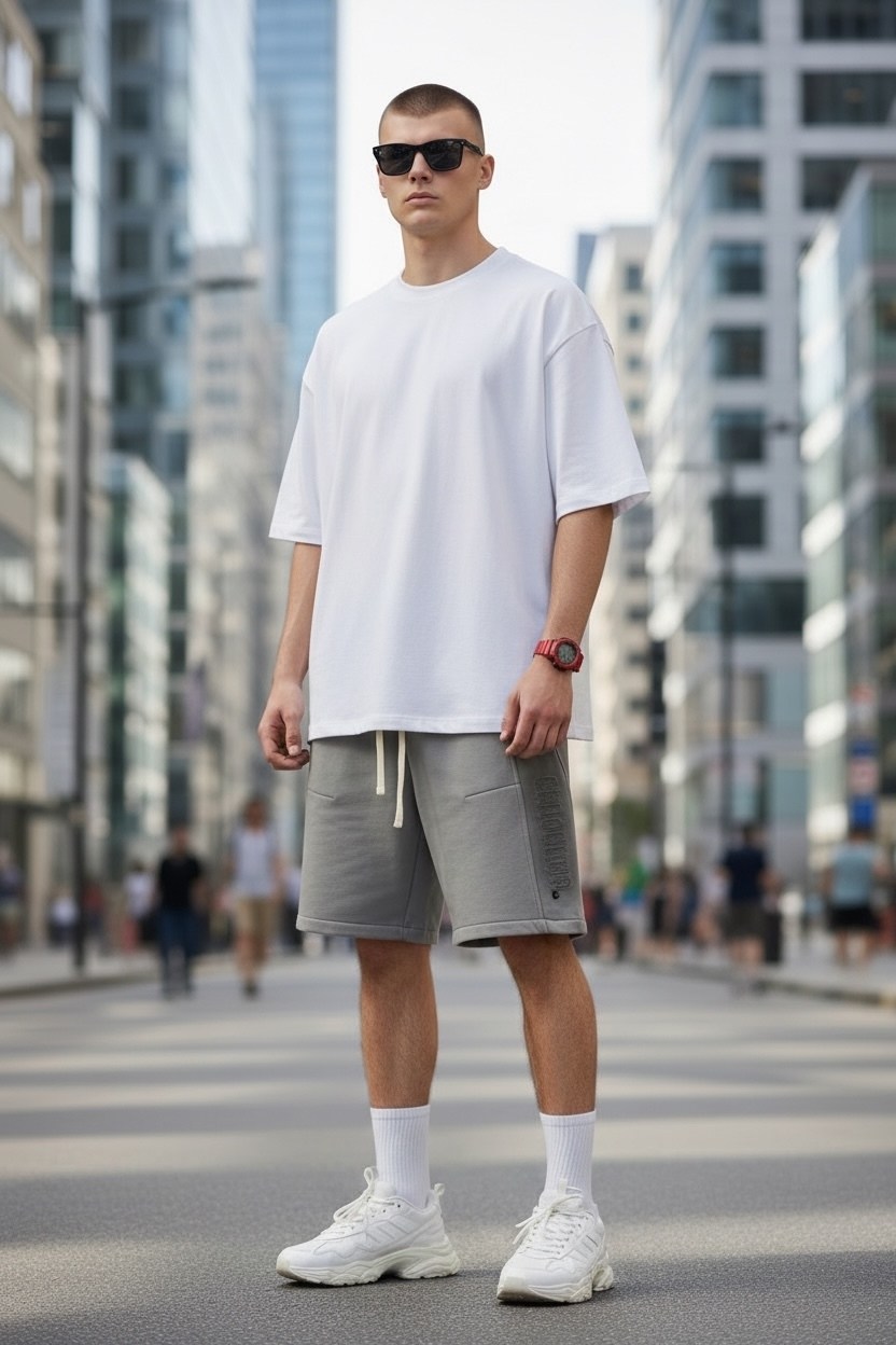 футболки мужские,оранжевая футболка,мужские шорты,мужская мода,оранжевые шорты