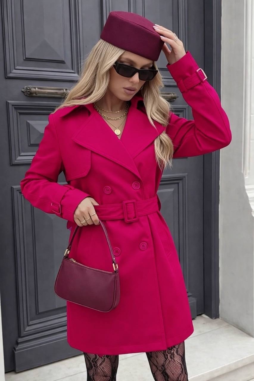 пальто модное,стильное пальто,розовое пальто,тренч двубортный с поясом,модные образы