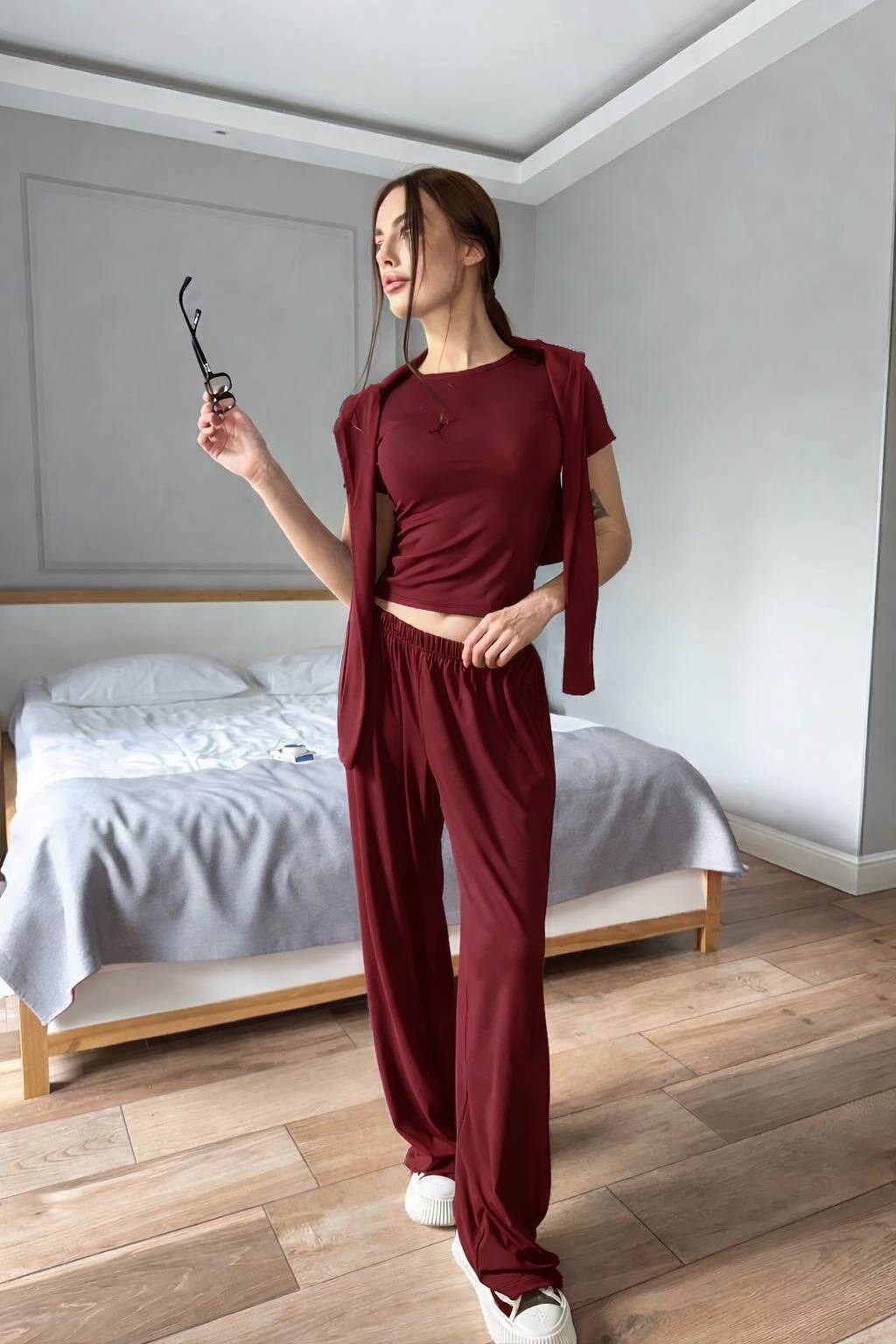 костюм повседневный,костюм с брюками,брюки комплект,широкие брюки