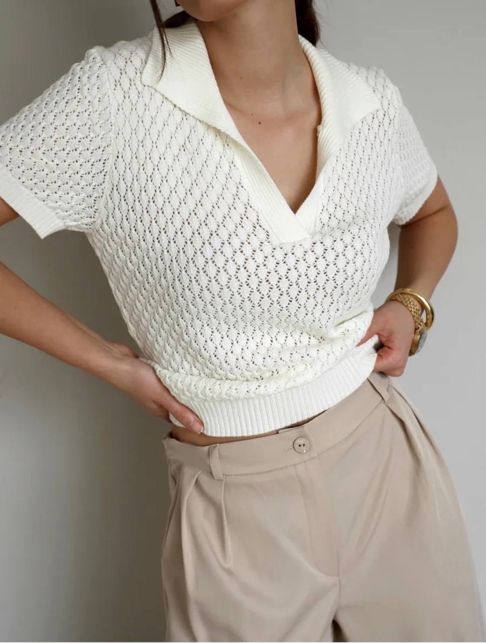 вязаная рубашка,вязаная футболка,кофта поло,вязаные топы,кофт стильные