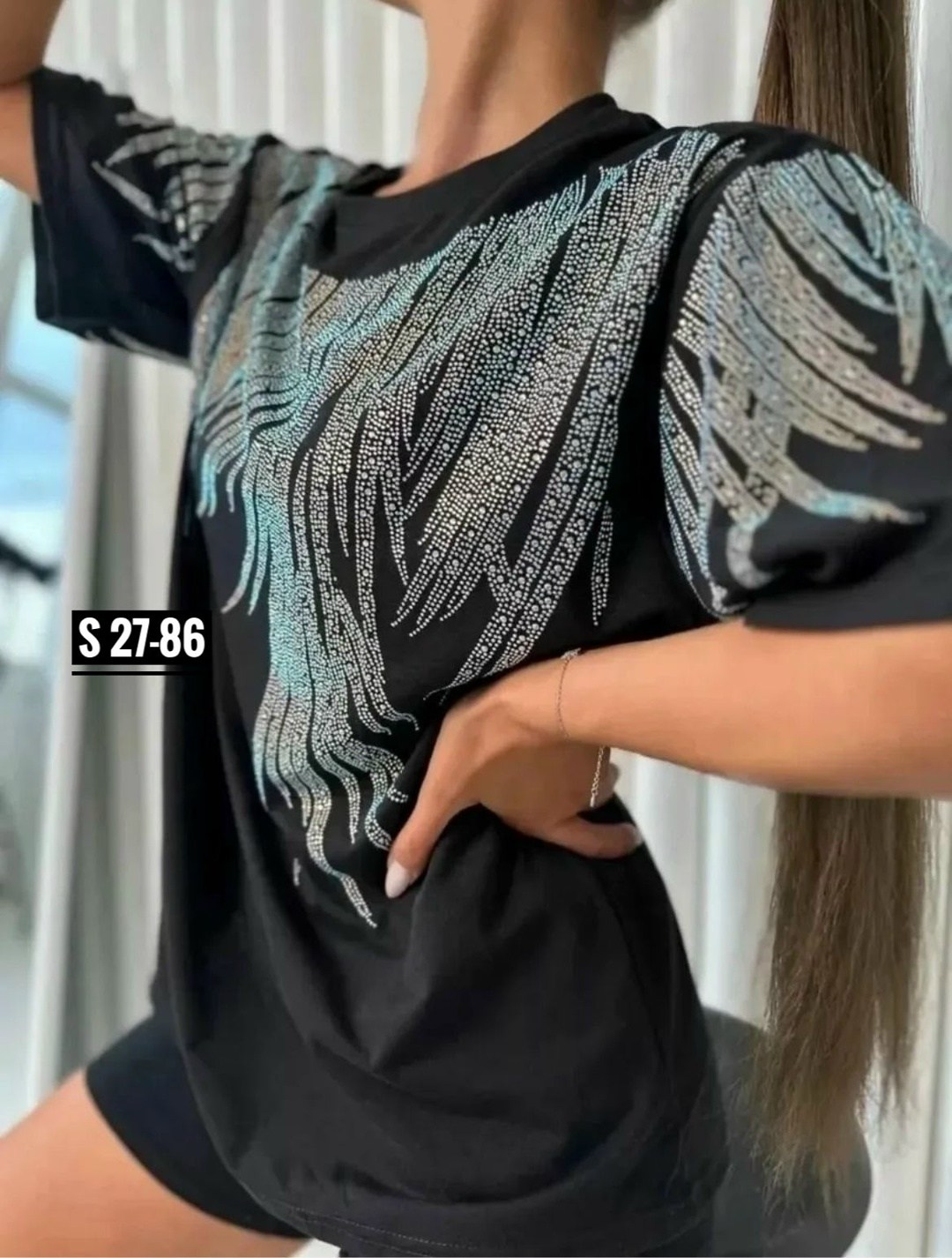 футболка базовая со стразами оверсайз,женские модные повседневные футболки,футболка женская оверсайз со стразами,футболка со стразами женская,футболки женская