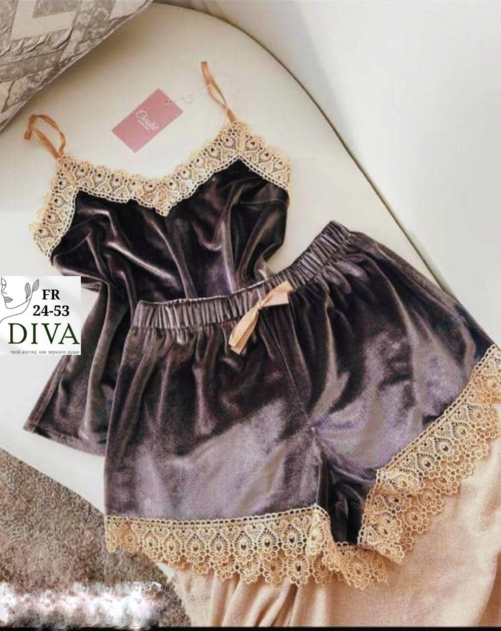 пижама женская,пижама велюр,пижама из бархата,пижама женская с шортами велюровая christel,пижама с кружевом