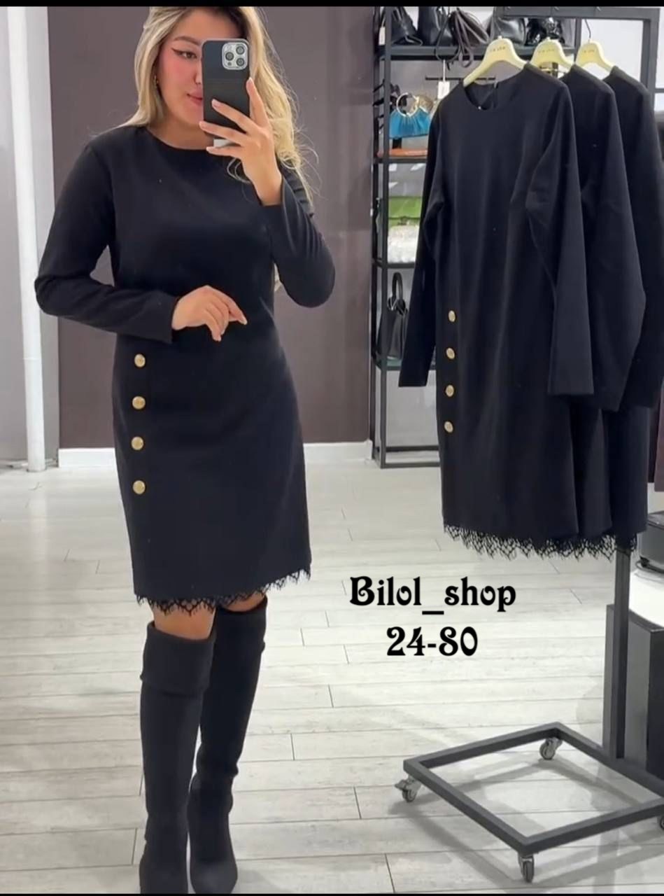 женское платье,стильное платье,платье черное,платье на флисе,платье