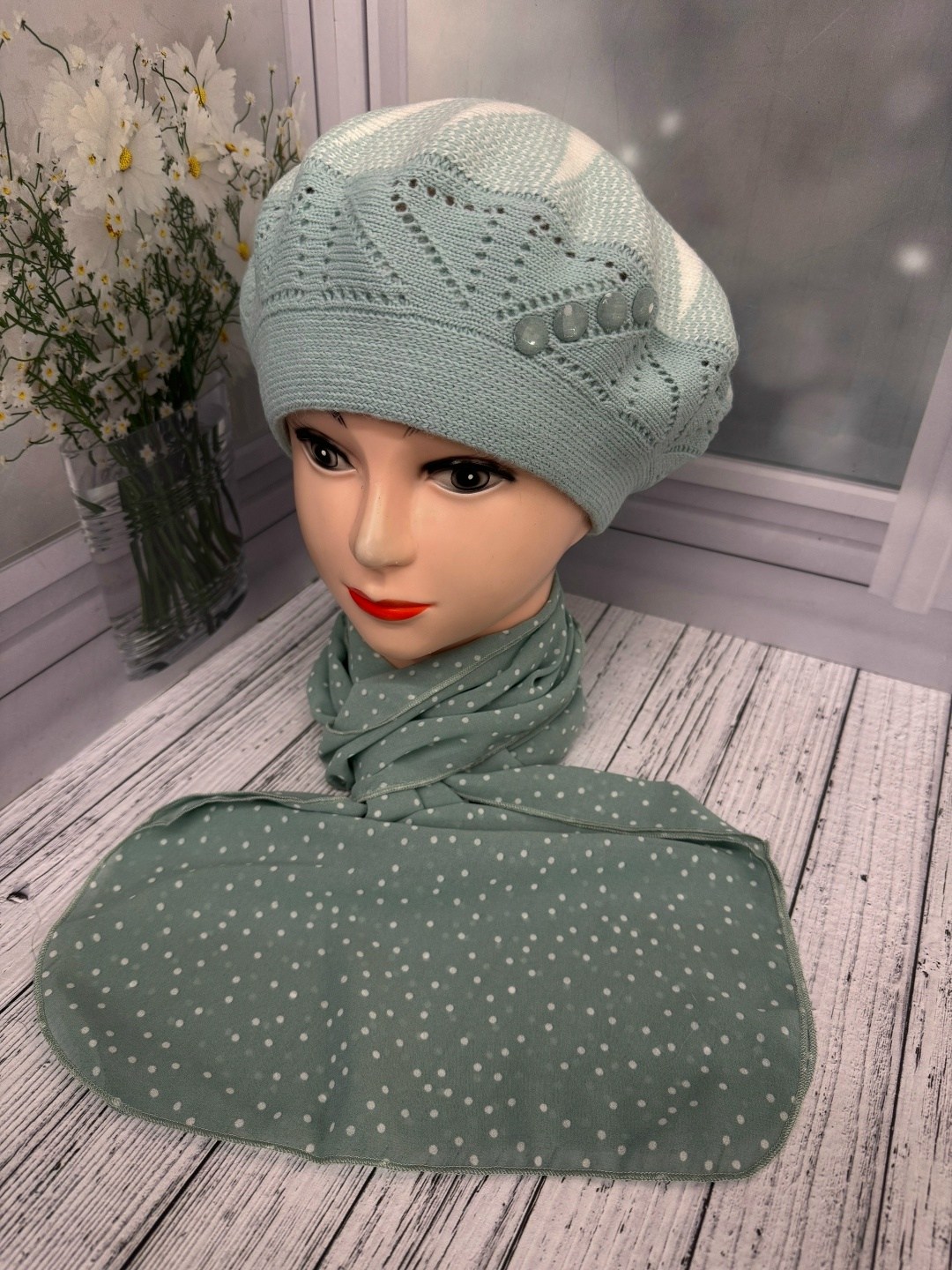 комплект берет с шарфом,комплекс берет со шарф,шарфы для женщин,шапка для женщин,шапка и платок