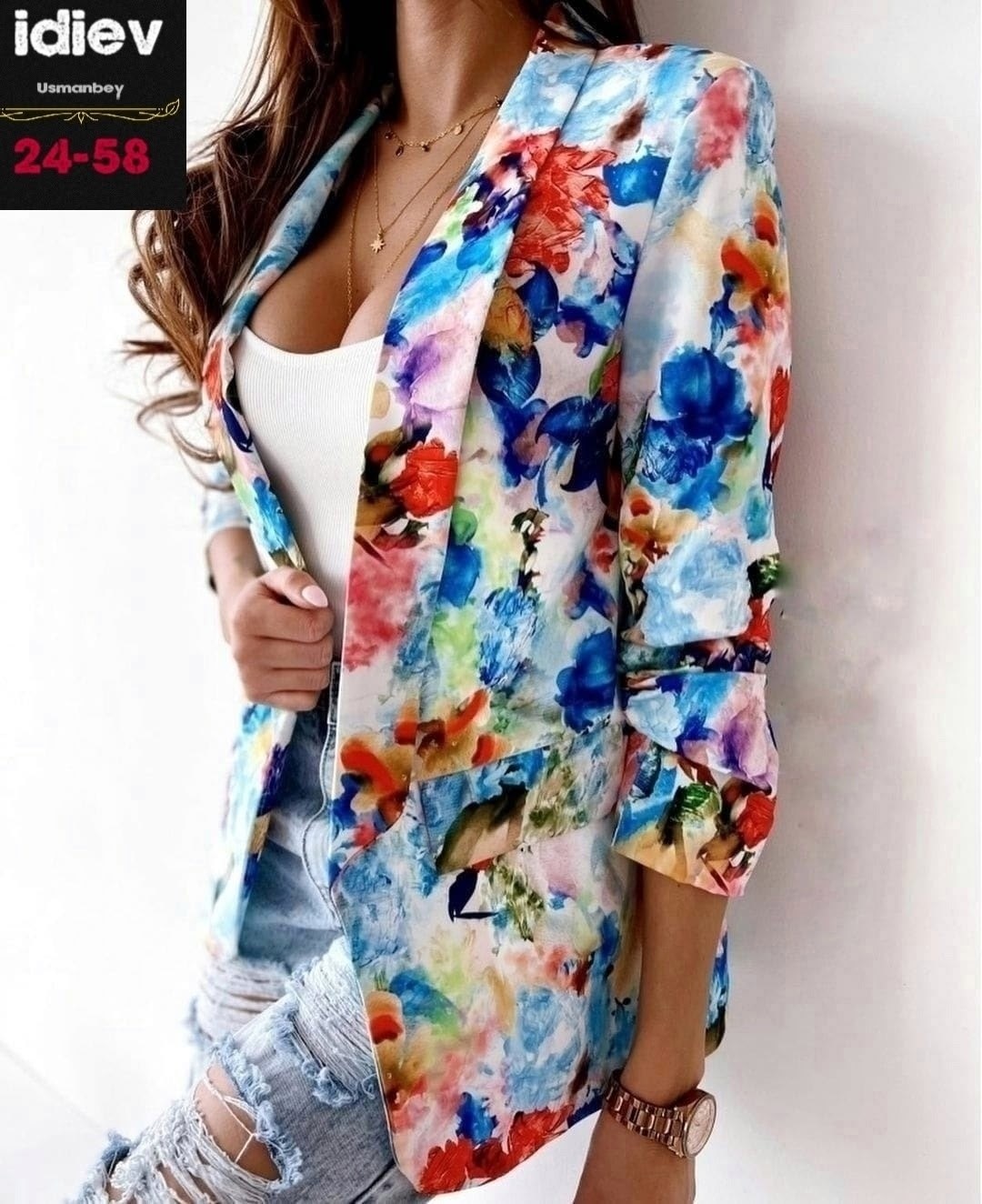 пиджак женский ,пиджак с цветочным принтом,цветной пиджак женский,пиджак с принтом,жакет с цветочным принтом