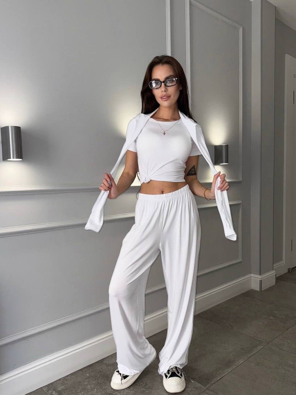 костюм повседневный,костюм с брюками,брюки комплект,широкие брюки