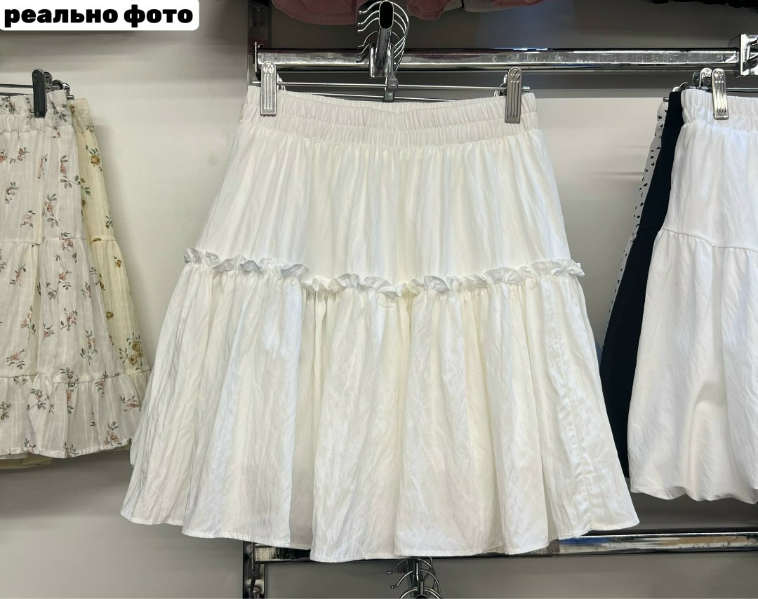 юбка с оборками,юбка,юбка белая,короткая белая юбка,юбка-шорты баллон мини