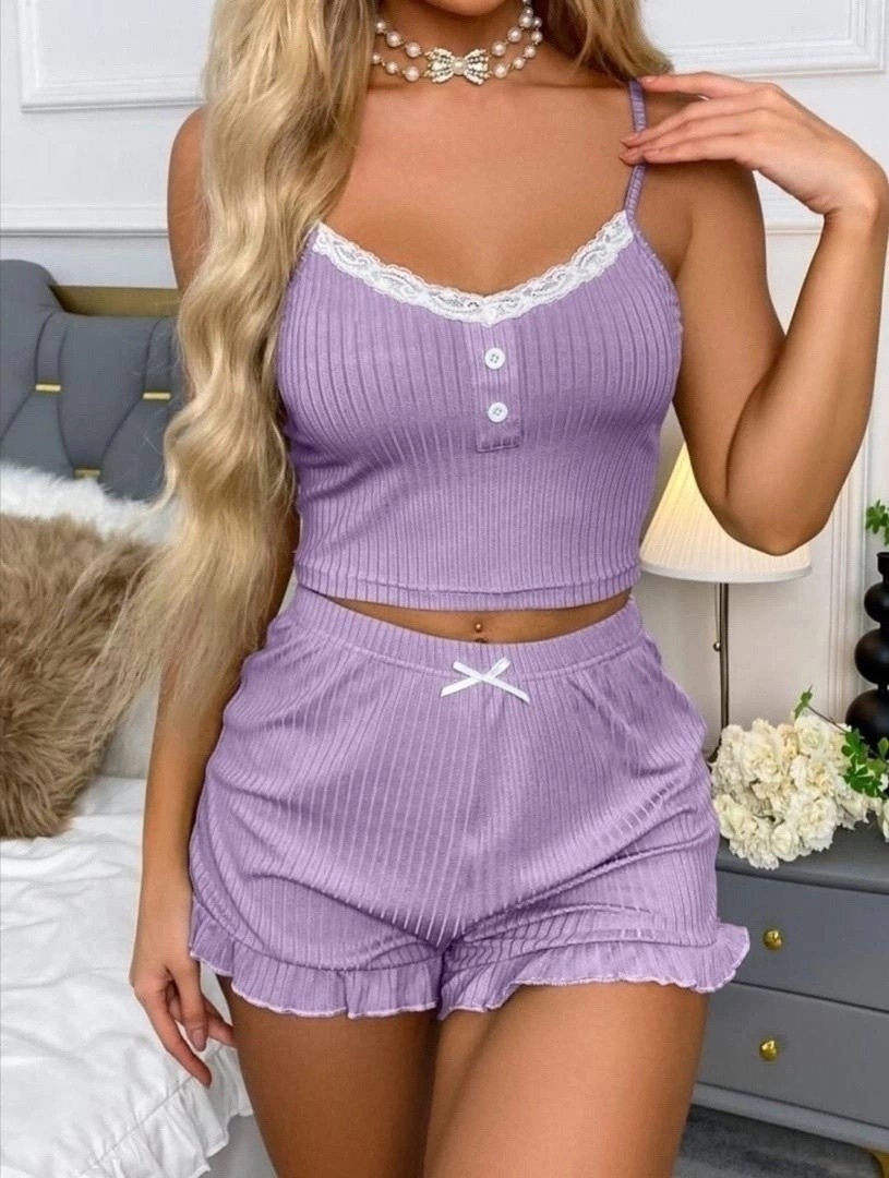 пижама женская с шортам,пижама женская домашний комплект,женская пижама,стильная пижама с шортами,женская пижама с шортами 83502 фиолетовый