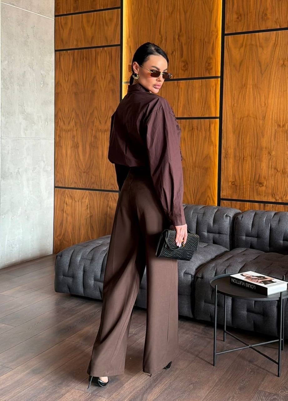 брюки классические палаццо с высокой посадкой cantarni,брюки классические широкие emberens,брюки широкие,брюки женские bold babe палаццо коричневые 48 ru,брюки палаццо