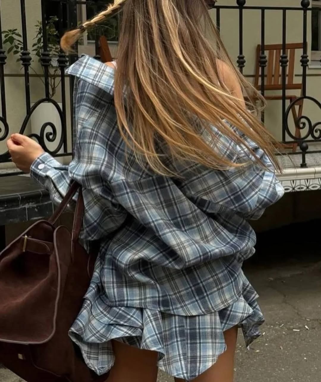 костюм с короткой юбкой и рубашкой в клетку,костюм в клетку,костюм с юбкой и рубашкой,рубашка с юбкой в клетку,костюм в клетку рубашка оверсайз и юбка