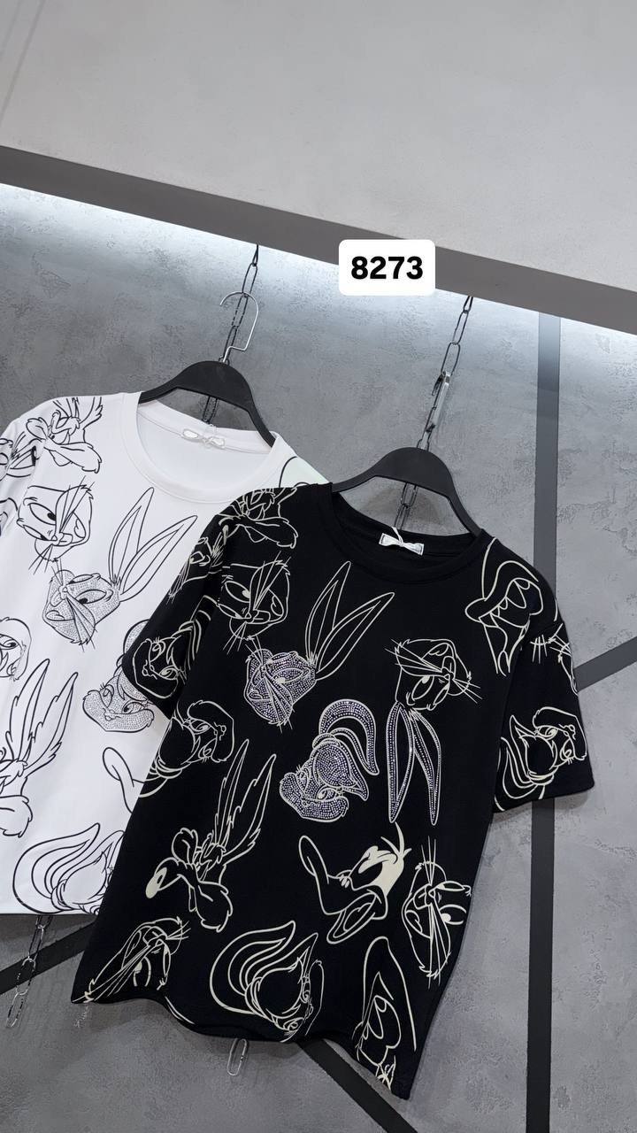 футболки для девочек,женская футболка,футболки женская оверсайз,футболка оверсайз с багз банни,футболка