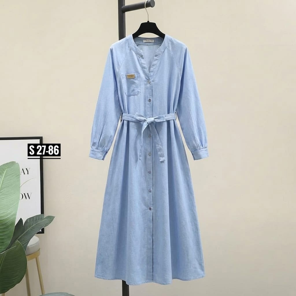 джинсовое платье-рубашка длины миди,джинсовое платье женское,джинсовое платье,джинсовое платье миди,стильное джинсовое платье