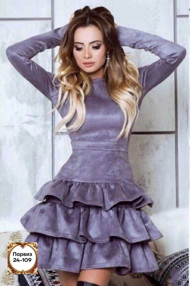 платье из замши,платье трикотажная,платье с оборками,стильное платье,женское платье