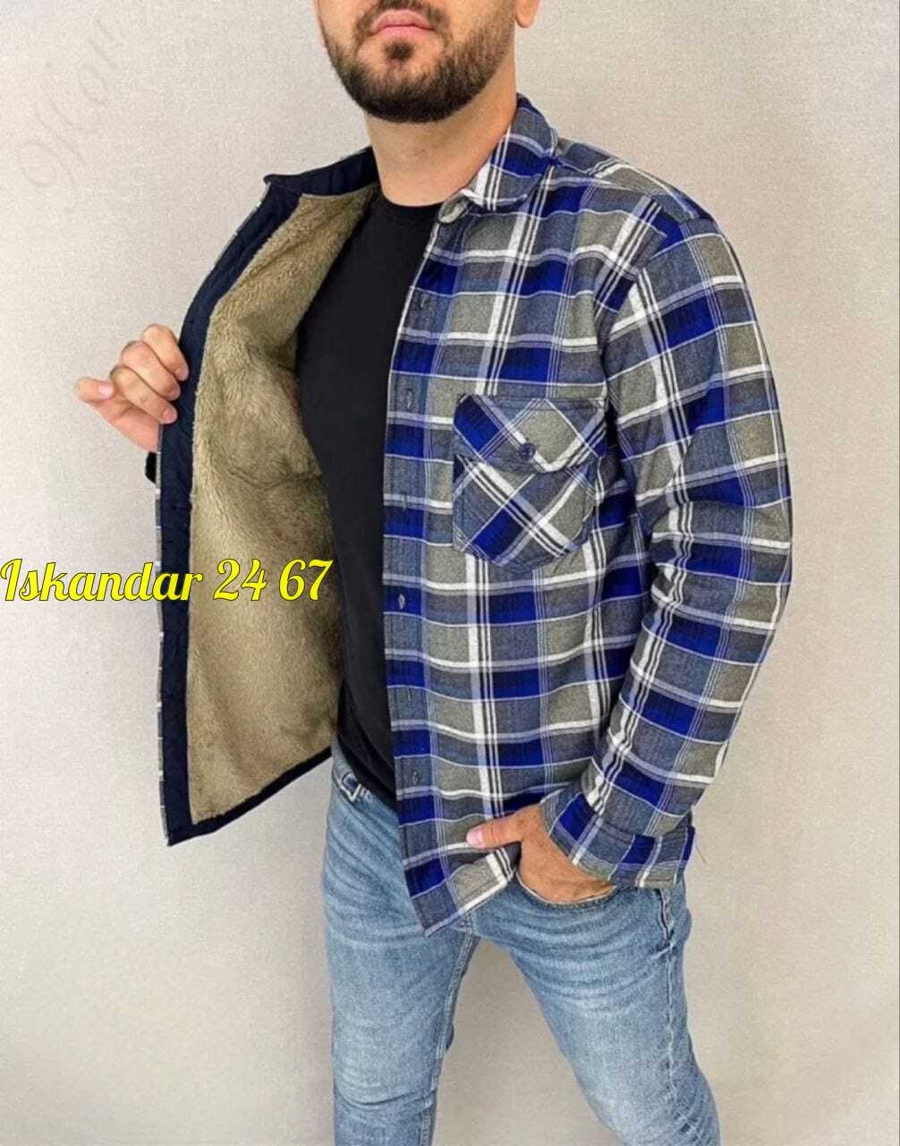 рубашка теплая на флисе,рубашка на меху,мужская клетчатая рубашка,рубашка мужская утепленная,рубашка в клетку теплая h&h fashion