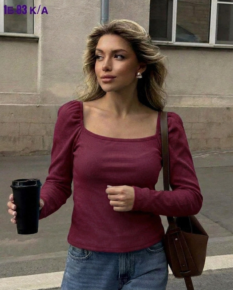 кофта женская,кофта с квадратным вырезом,базовая кофта,женская кофта с вырезом,топ с длинными рукавами