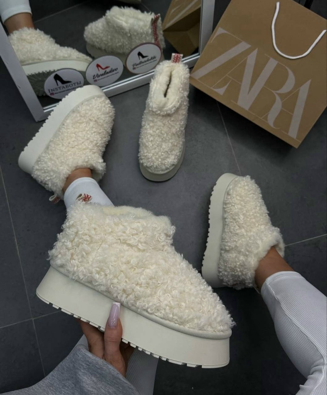 зимние угги на платформе yourbox цвет светло-бежевый,угги женские,зимние угги на платформе yourbox цвет бежевый,угги зимние на платформе,угги зимние короткие на платформе барашки тедди ugg 581141396