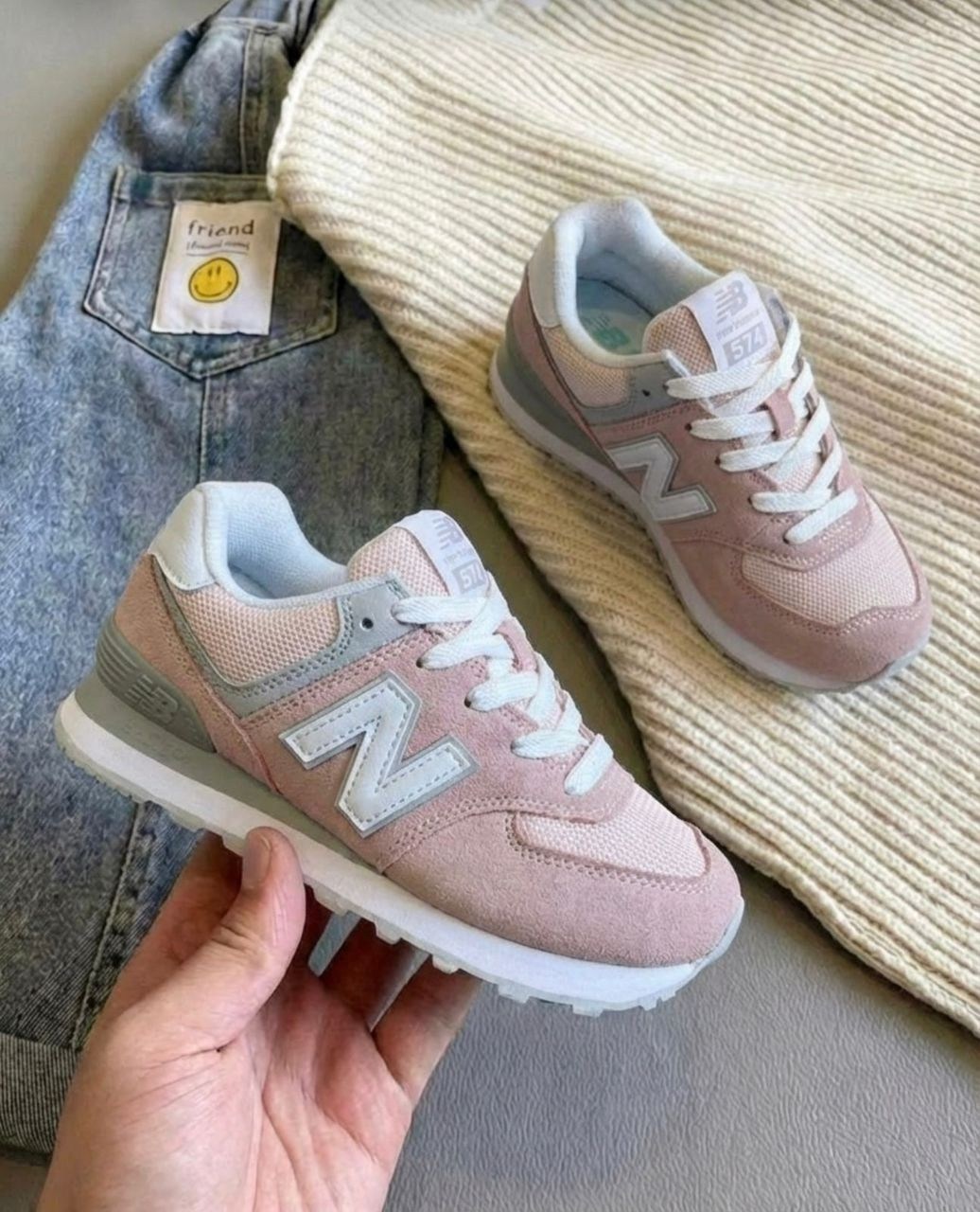 кроссовки new balance 574,new balance 574 серые со светло-розовым,кроссовки,кроссовки женские new balance,нью бэланс 574 серые
