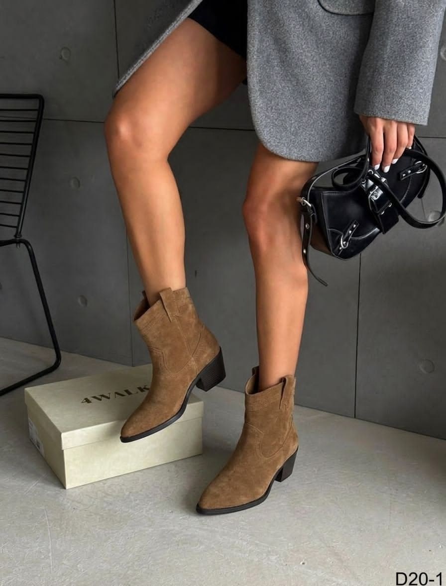 казаки осенние premiumshoes 258751177,казаки натуральная замша,казаки женские,замшевые казаки,ботинки казаки женские