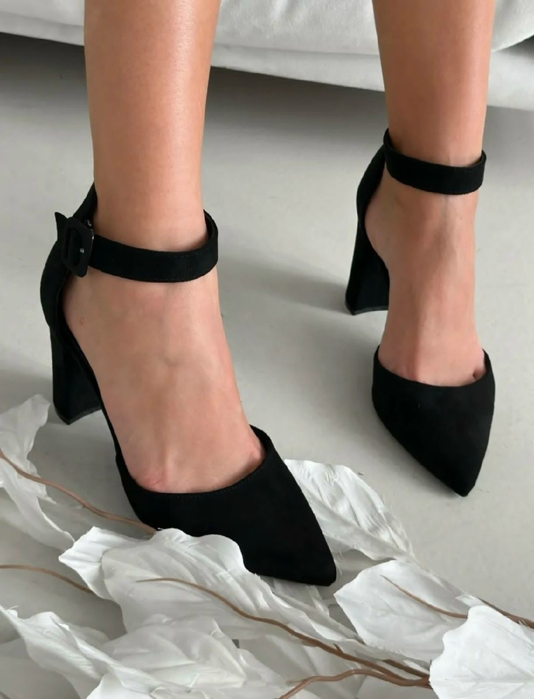 замшевые туфли на каблуке с ремешком,туфли на каблуке с ремешком,женские туфли-лодочки на высоком каблуке,туфли черные замшевые gz5275617bls,туфли женские на каблуке с ремешком