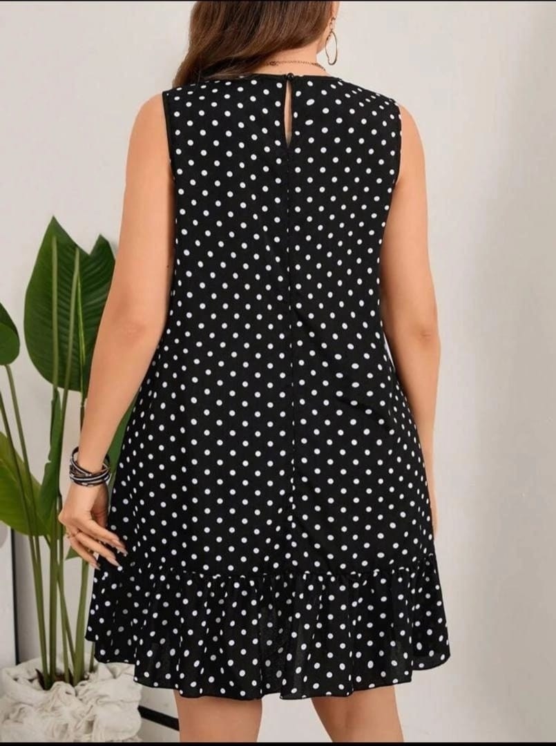 платье женское в горошек,платье в горошек с оборками,платья в горошек,платья для полных,летнее платье в горошек