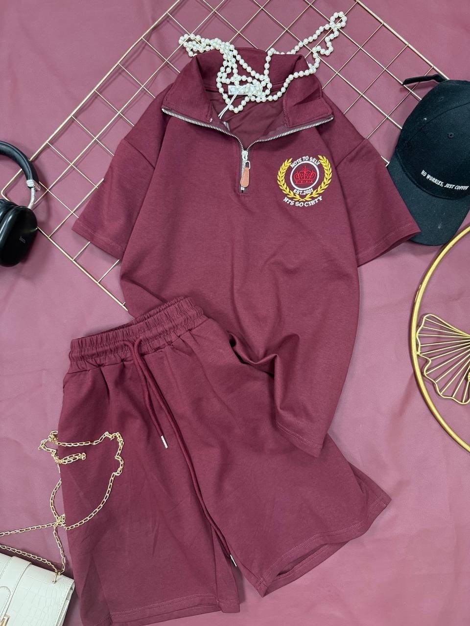 костюм с шортами и футболкой поло летний insomand,женский костюм,спортивный костюм женский,костюм женский летний спортивный,костюм женский серый