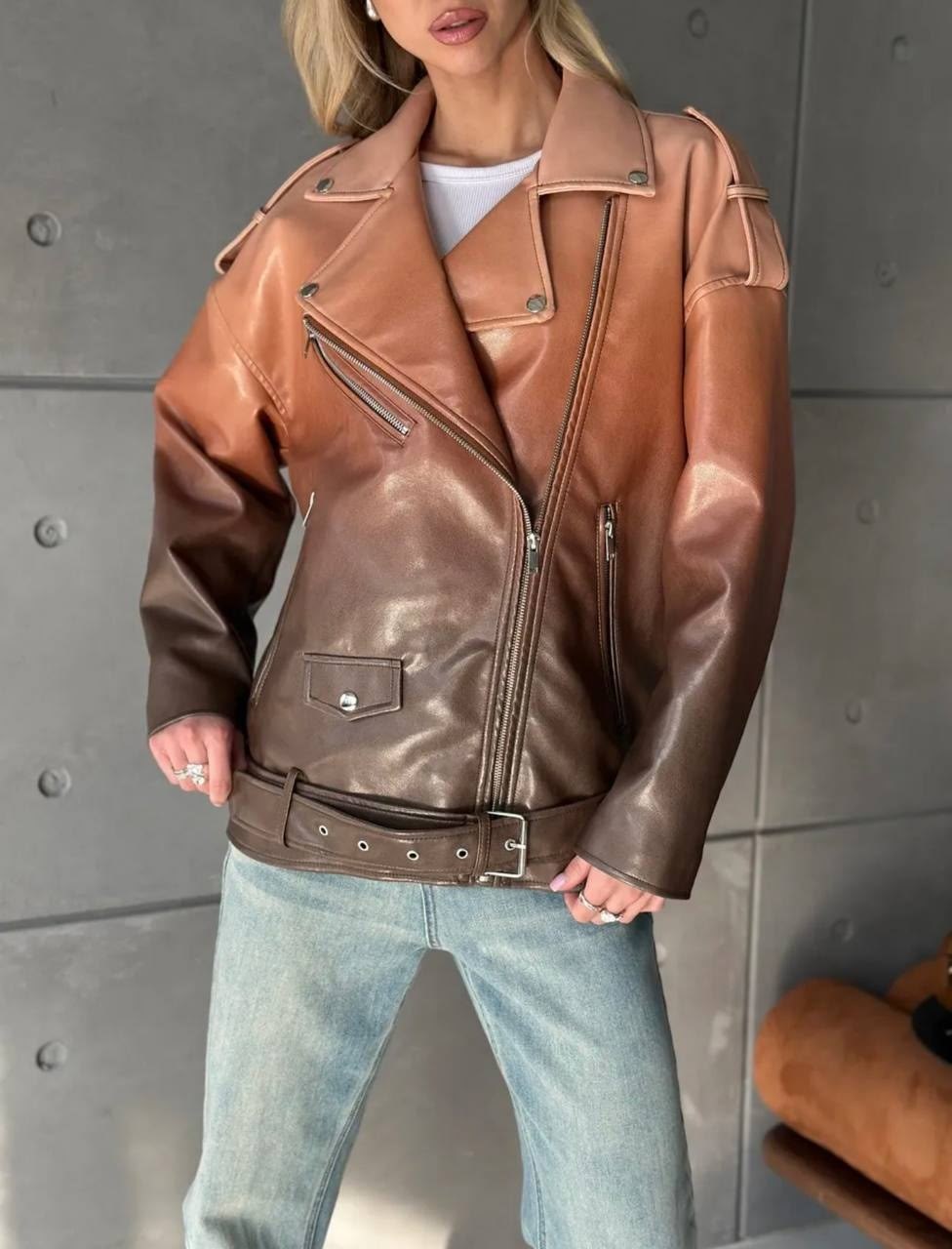 косуха кожаная куртка оверсайз демисезонная,косуха куртка кожаная оверсайз chauzi,кожаная куртка,куртка косуха,кожаная куртка косуха оверсайз