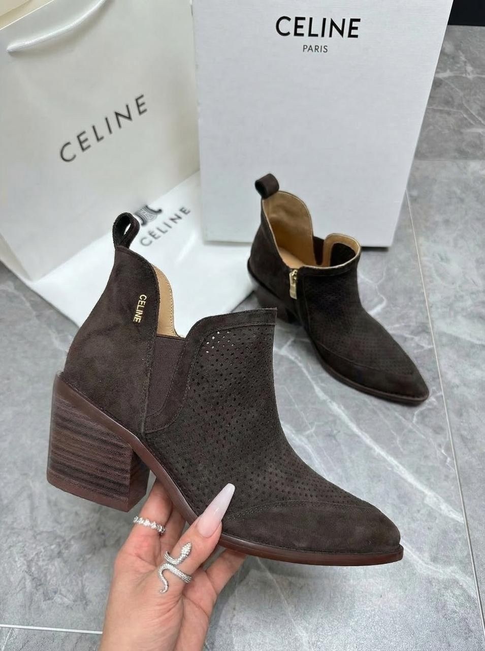 ,ботильоны женские,ботильоны celine, женская,замшевые ботильоны