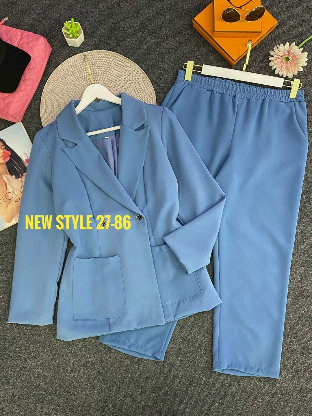 брючный костюм женский,костюм женский,голубой брючный костюм,голубой брючный костюм женский,костюм с брюками