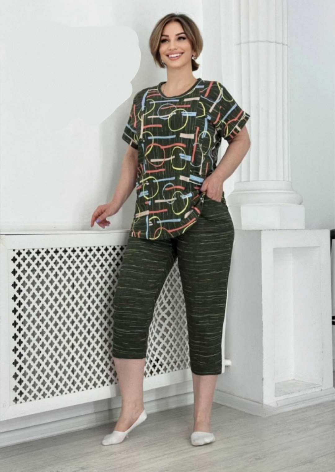 домашний костюм с бриджами,женский костюм с бриджами,костюм женский,костюм трикотажный,костюм с бриджами