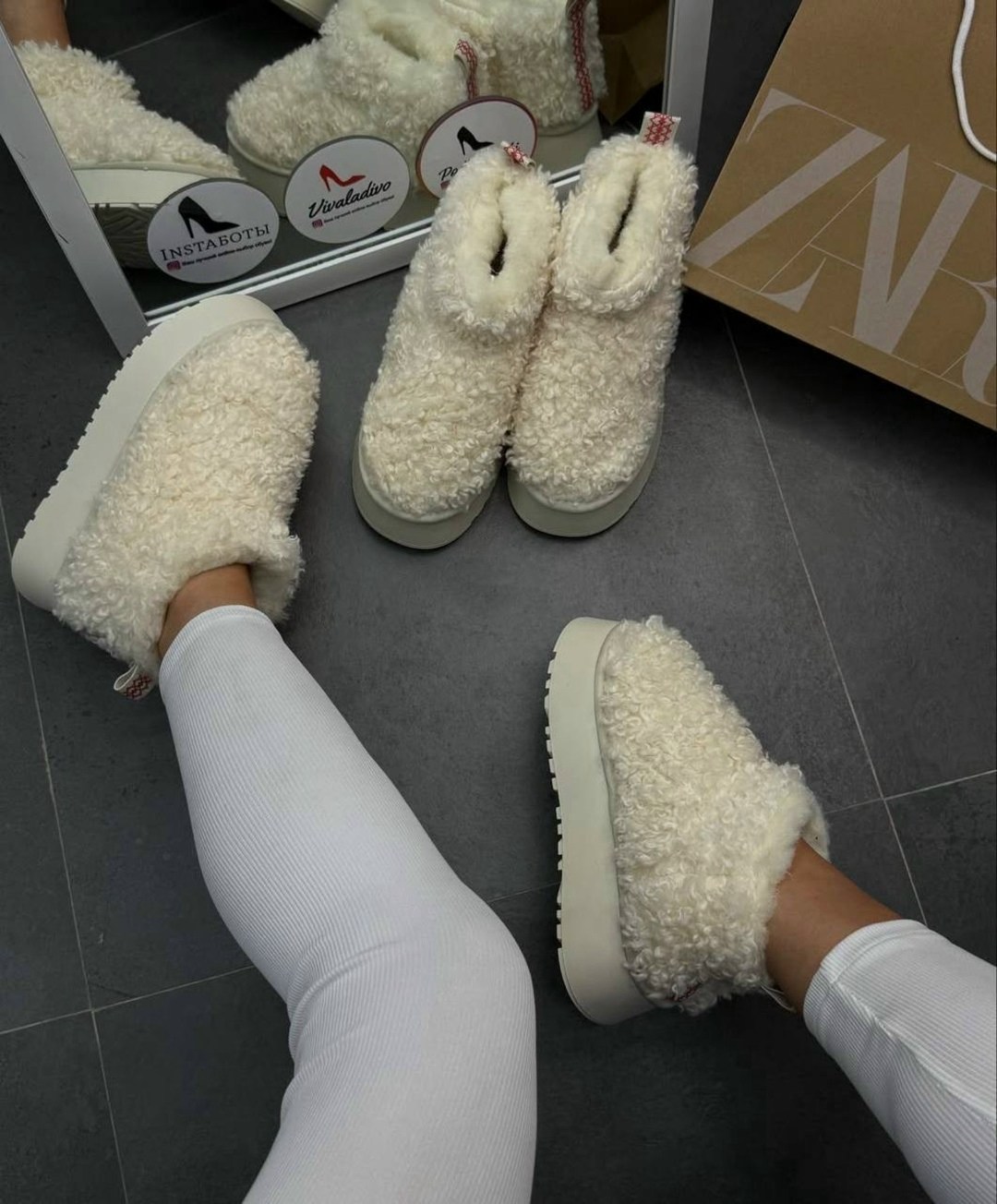 зимние угги на платформе yourbox цвет светло-бежевый,угги женские,зимние угги на платформе yourbox цвет бежевый,угги зимние на платформе,угги зимние короткие на платформе барашки тедди ugg 581141396