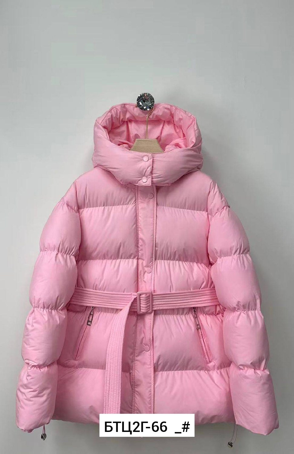 розовая куртка,пуховик розовый,куртки зимние,пуховик с поясом,женская куртка