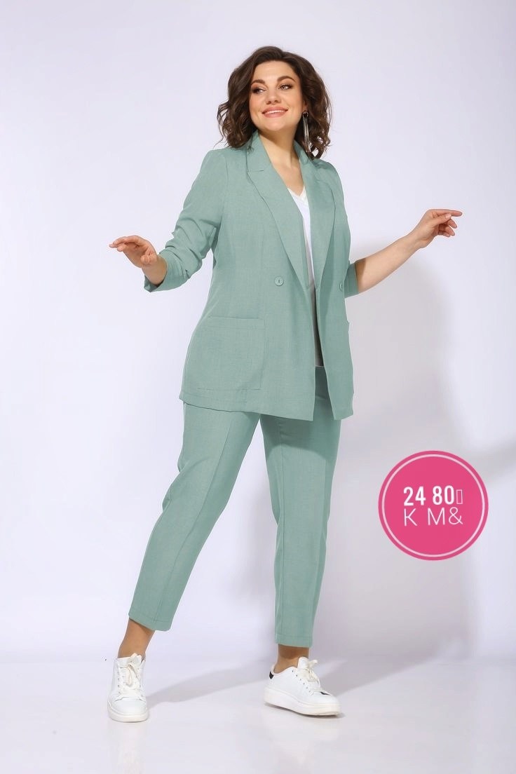 брючный костюм белэльстиль 785/596 мята,брючный костюм белэльстиль 785+596 мята,брючные костюмы женские,костюм брючный летний,женские костюмы