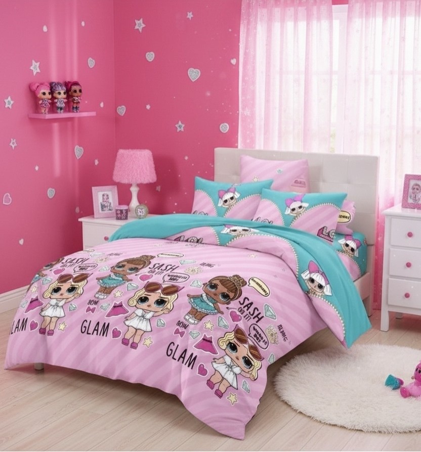 детский комплект постельного белья,постельное белье лол,постельное белье для девочек,постельное белье куклы lol,постельное белье детская